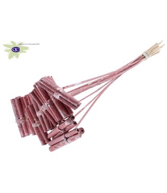 QC Jute Stick Posy on stem Metallic Red | Per 50 stuks