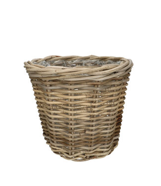 4A Mandwerk rotan Vaas emmer 5L d30*25cm  | Per stuk