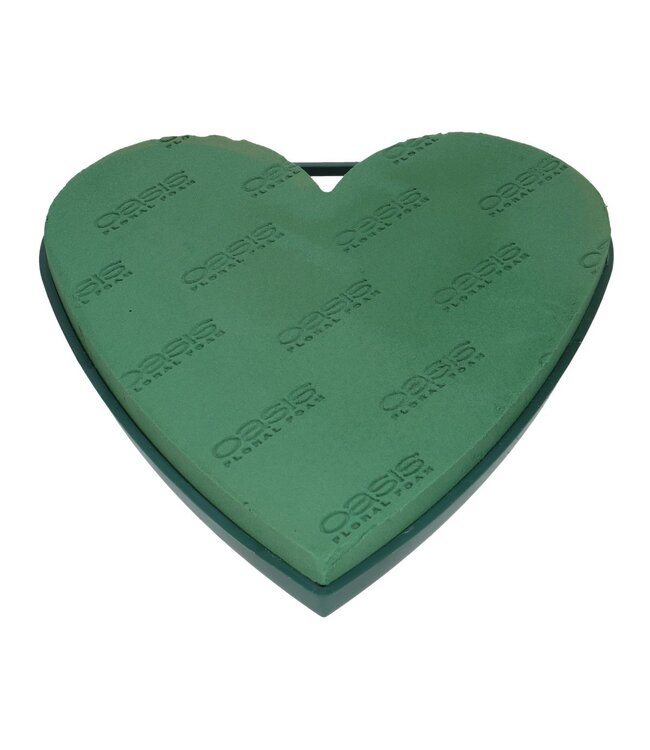 Groen Oasis Naylorbase steekschuim hart | Diameter 43 centimeter | Per 2 stuks te bestellen