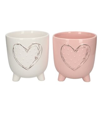 4A Liefde Keramiek Pot/voet d13.5*14cm ( x 6 )