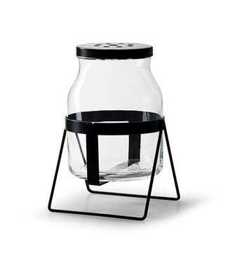 4A Glas Vaas +stand d14*18cm ( x 4 )