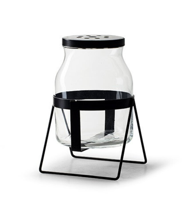 Glas Vaas +stand d14*18cm | Per 4 stuks te bestellen