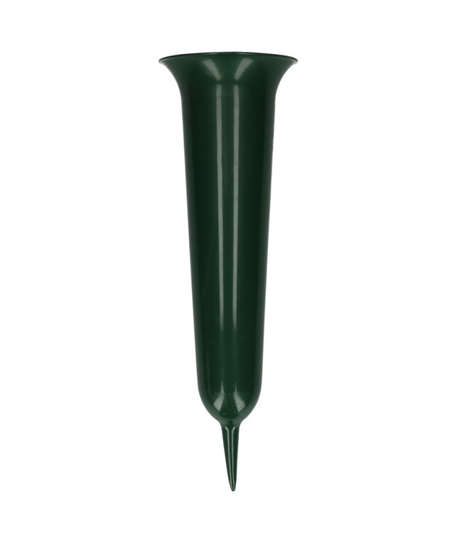 Donkergroene kunststof grafvaas | Diameter 14 centimeter | Hoogte 42 centimeter  | Per stuk te bestellen