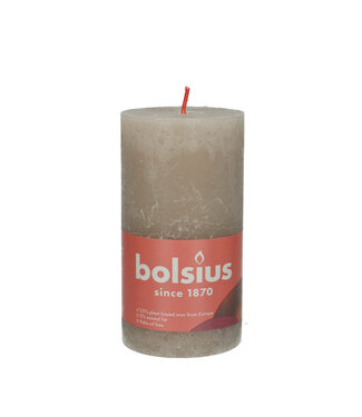 4A Grey rustic Bolsius block candle | Diameter 7 centimetres | Height 13 centimetres | Per 4 pieces