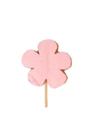 4A Blumenstecker rosa Blume | Länge 12 Zentimeter | Durchmesser 5,5 Zentimeter | Pro 12 Stück