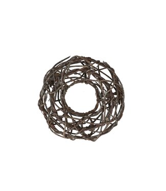 4A Couronne de branches tressées gris mat | Diamètre 24 centimètres | Par pièce
