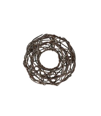 4A Matt grey braided wreath of branches | Diameter 24 centimetres | Per piece