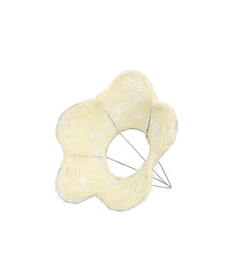 4A Crème porte-bouquet Sisal fleur | Diamètre 15 centimètres | Par 10 pièces