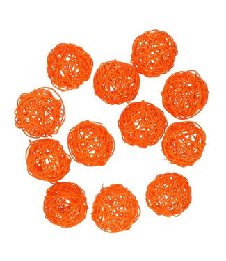4A Decoratie Rattan bal 6cm x12 ( x 1 )