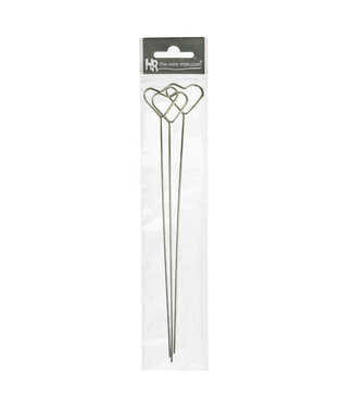 4A Silver heart-shaped wedding card holder | Length 20 centimetres | Set of 3