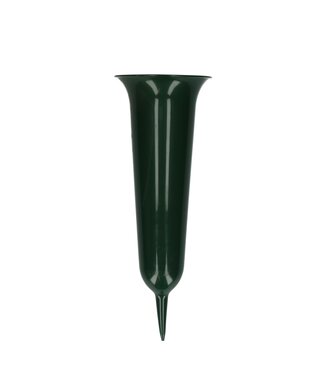 4A Donkergroene kunststof Grafvaas | Diameter 14 centimeter | Hoogte 37 centimeter | Per 5 stuks