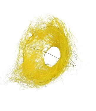 4A Porte-bouquet jaune en sisal | Diamètre 20 centimètres | Par 10 pièces