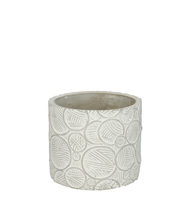 Keramiek Stone pot circles d13*11.5cm ( x 6 )