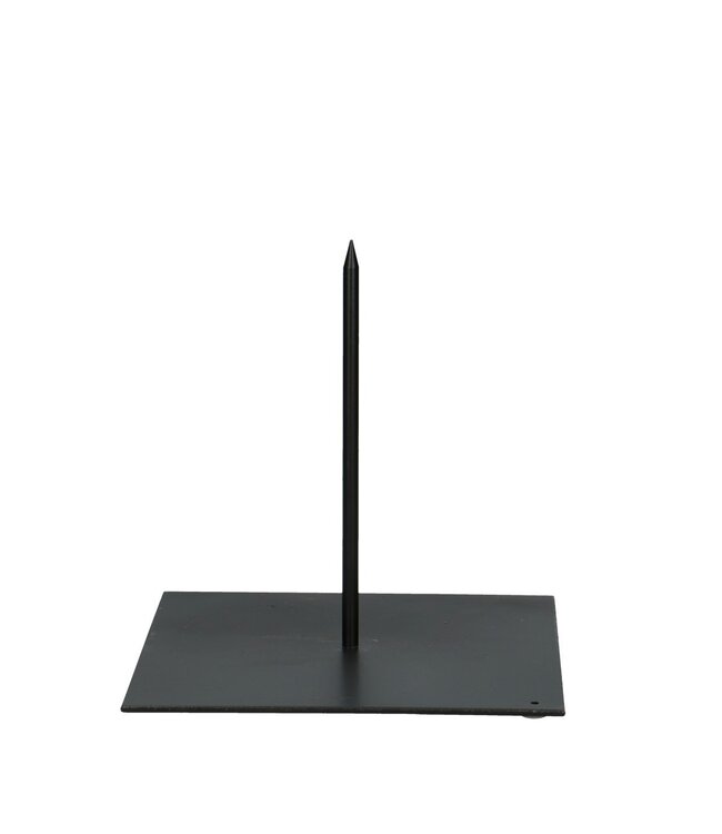 Zwart metalen standaard | Voet 18 x 18 centimeter | Lengte pin 18 centimeter | Per stuk te bestellen
