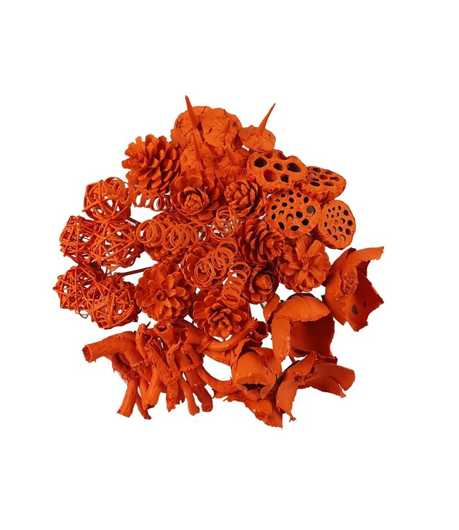 Orange covered artistic bouquet | 40 leaflets on stick | Length 50 centimetres | Order per bouquet