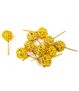 QC Bruce ball short stem 10pc in poly Yellow | Per 8 stuks