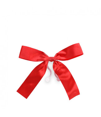 4A Red wedding deco bow with clip | Diameter 10 centimetres | Per 10 pieces
