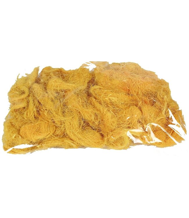 Gele kokosvezel verpakt in plastic zak | Gewicht 250 gram | Per 4 stuks te bestellen