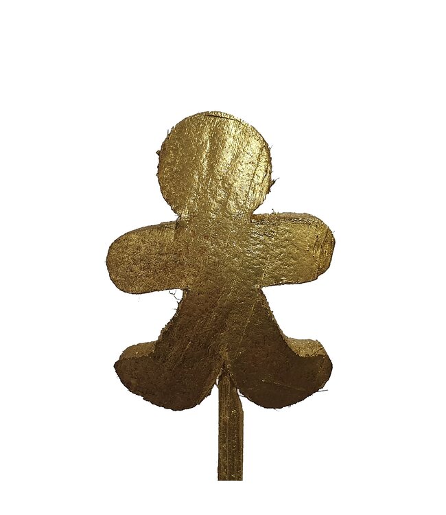 Coco snowman on stem Gold | Per 50 stuks te bestellen