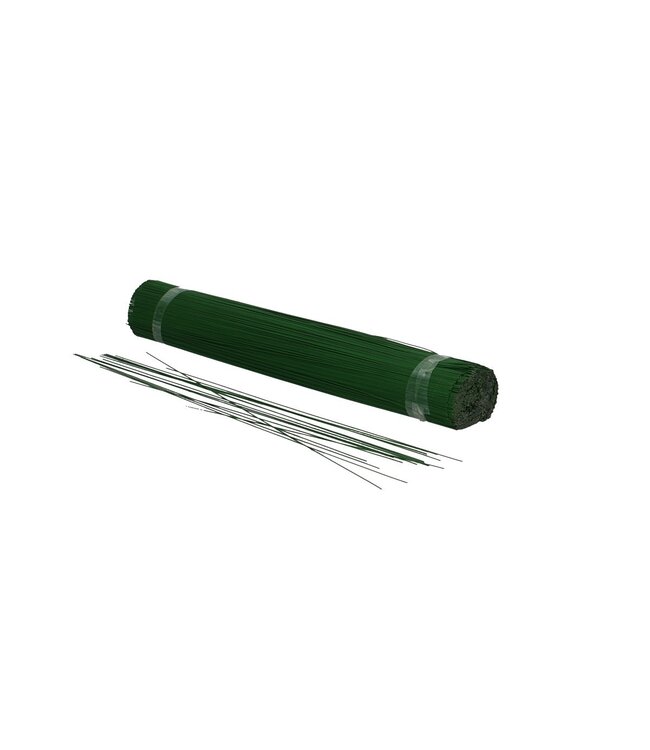 Dark green lacquered flower wire stub | 7 millimetres thick | Length 30 centimetres | Weight 2.5 kilogrammes | Ordered by piece