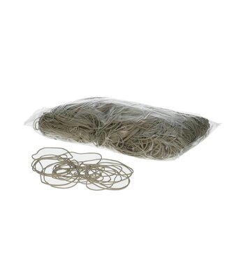 4A Witte elastiekjes in plastic zakje | Diameter 50 millimeter | 1.5 millimeter breed | Gewicht 1 kilogram | Per stuk