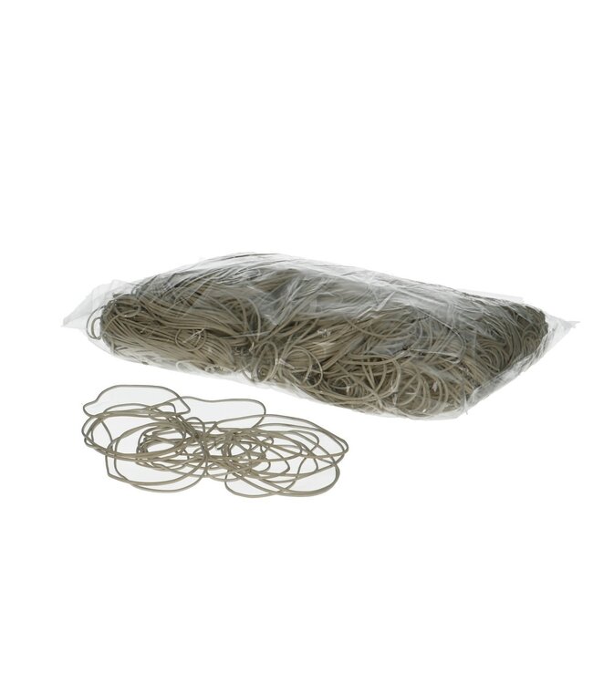 Witte elastiekjes in plastic zakje | Diameter 50 millimeter | 1.5 millimeter breed | Gewicht 1 kilogram | Per stuk te bestellen