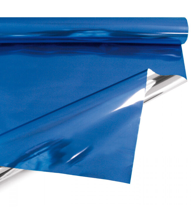 Mittelblaue Metallicfolie auf Rolle | Breite 70 Zentimeter | Länge 50 Meter | Bestellung pro Rolle