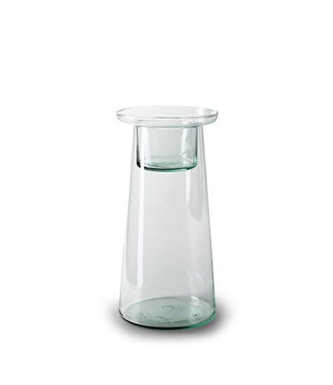 Glas Vaas Duo +inzet d10*30cm | Per 6 stuks te bestellen