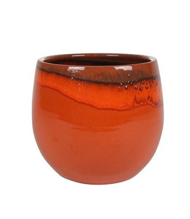 Oranje keramiek Charlotte pot | Diameter 23 centimeter | Hoogte 20 centimeter | Per stuk te bestellen