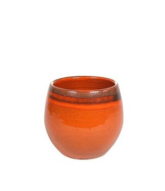 4A Oranje keramiek Charlotte pot | Diameter 14 centimeter | Hoogte 13 centimeter | Per 6 stuks