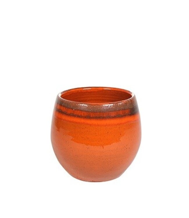 Oranje keramiek Charlotte pot | Diameter 14 centimeter | Hoogte 13 centimeter | Per 6 stuks te bestellen