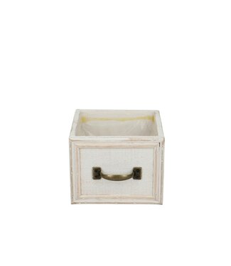 4A Jardinière en bois blanc avec tiroir | Dimensions 14 x 11 centimètres | Par lot de 8 pièces