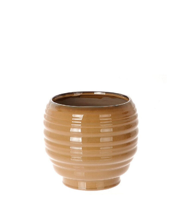 Beigekleurige keramiek Dalmine pot | Diameter 8.5 centimeter | Hoogte 7.5 centimeter | Per 12 stuks te bestellen