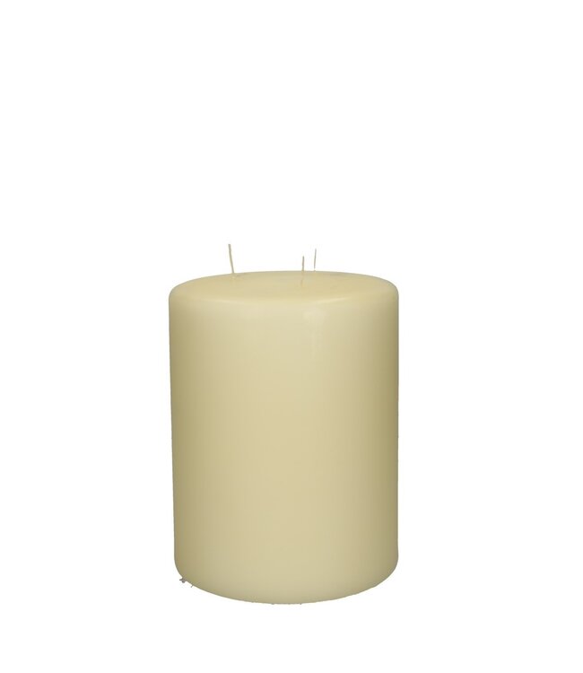 Ivoorwitte stompkaars met 3 lonten | Diameter 15 centimeter | Hoogte 20 centimeter | Per 2 kaarsen te bestellen
