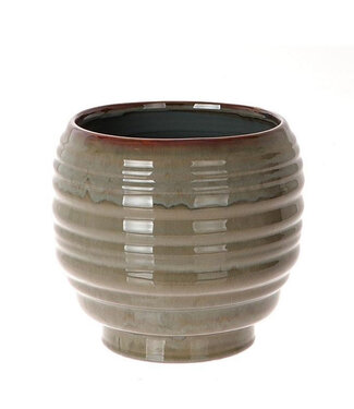 4A Grijze keramiek Dalmine pot | Diameter 22 centimeter | Hoogte 20 centimeter | Per 2 stuks