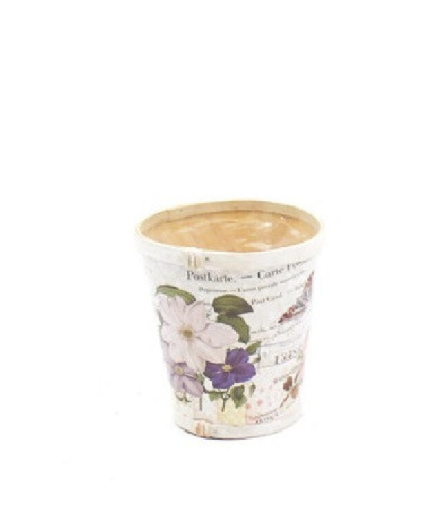 Cremekleurige houten Flower pot | Diameter 17 centimeter | Hoogte 15 centimeter | Per 10 stuks te bestellen