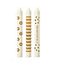 Goudkleurige deco kaarsen | Diameter 2.2 centimeter | Hoogte 20 centimeter | 3 kaarsen per set | Per stuk te bestellen