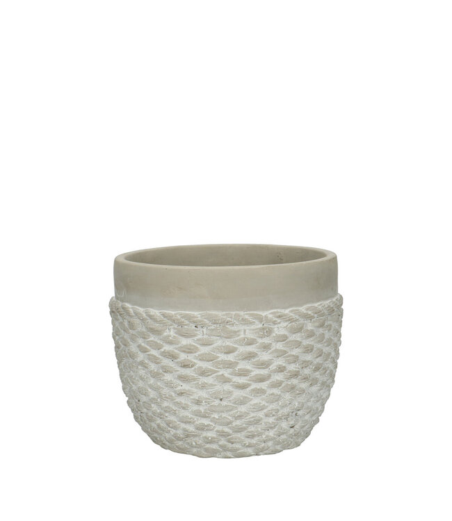 Grijze keramiek Rope pot | Diameter 15 centimeter | Hoogte 13 centimeter | Per 12 stuks te bestellen