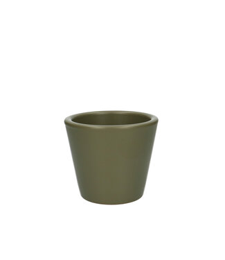 4A Groene keramiek Napoli pot | Diameter 12 centimeter | Hoogte 11 centimeter | Per 8 stuks