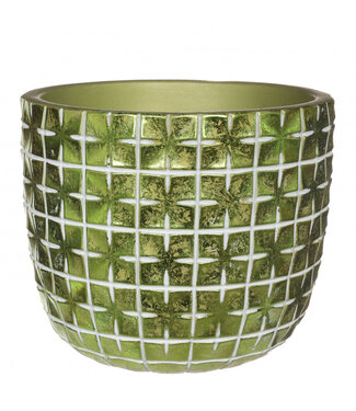 4A Groene keramiek Hanoi pot | Diameter 17.5 centimeter | Hoogte 14.5 centimeter | Per 3 stuks