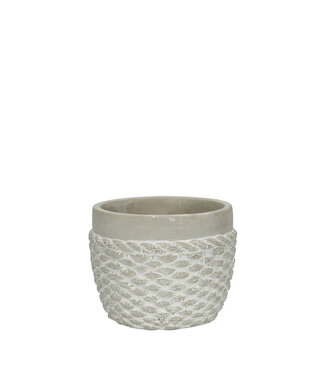 4A Grijze keramiek Rope pot | Diameter 12 centimeter | Hoogte 10 centimeter | Per 12 stuks