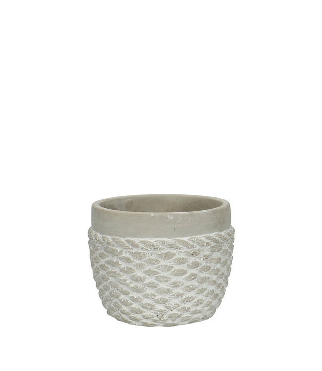 Grijze keramiek Rope pot | Diameter 12 centimeter | Hoogte 10 centimeter | Per 12 stuks te bestellen