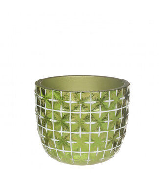 4A Groene keramiek Hanoi pot | Diameter 12 centimeter | Hoogte 10 centimeter | Per 6 stuks