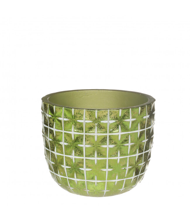 Groene keramiek Hanoi pot | Diameter 12 centimeter | Hoogte 10 centimeter | Per 6 stuks te bestellen