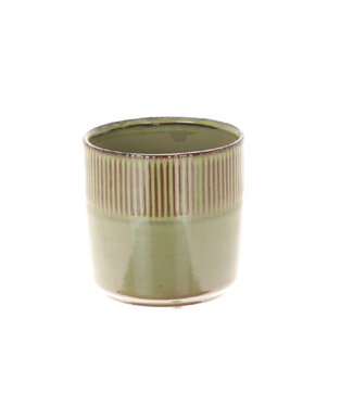 4A Groene keramiek Terni pot | Diameter 10.5 centimeter | Hoogte 11 centimeter | Per 6 stuks