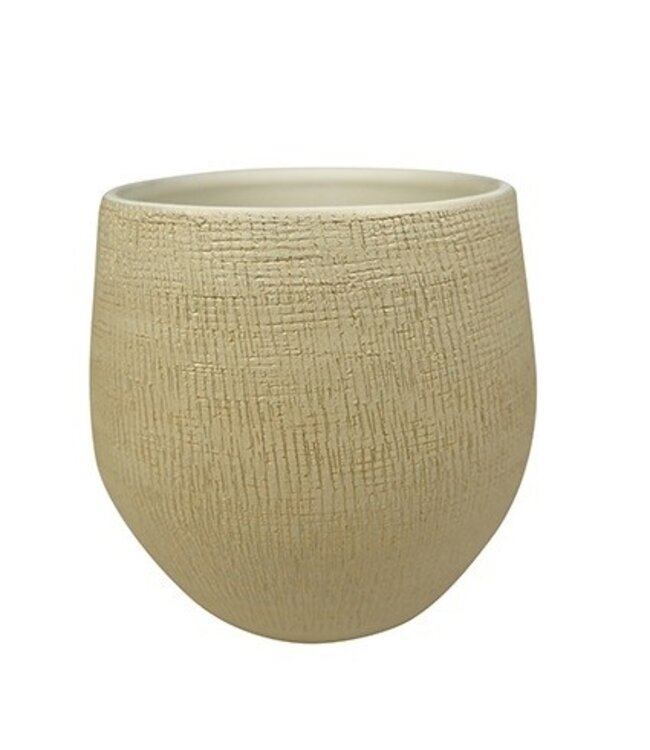 Cremekleurige keramiek Ryan pot | Diameter 26 centimeter | Hoogte 26 centimeter | Per stuk te bestellen