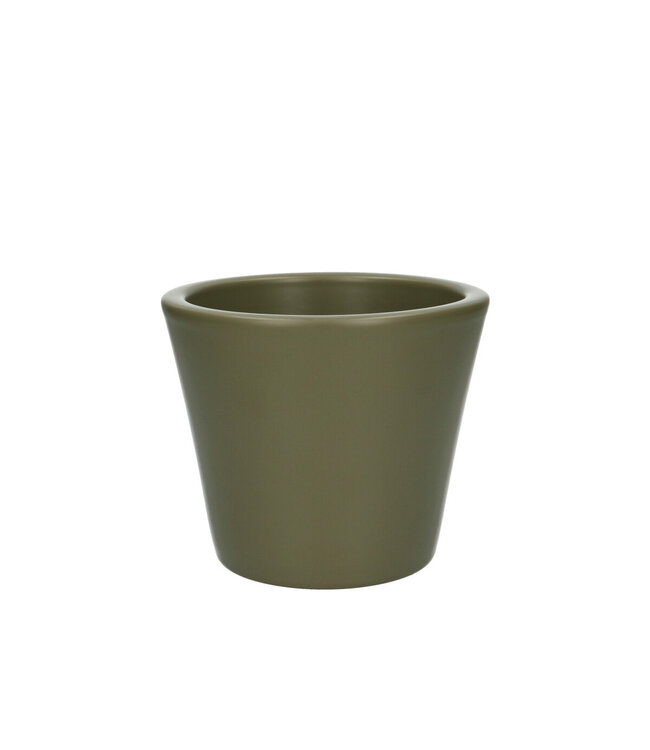 Groene keramiek Napoli pot | Diameter 14 centimeter | Hoogte 12 centimeter | Per 8 stuks te bestellen