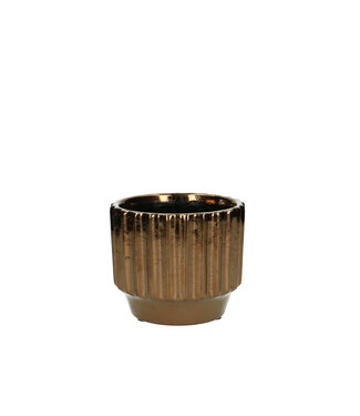 4A Goudkleurige keramiek Jinzi pot | Diameter 11 centimeter | Hoogte 9 centimeter | Per 12 stuks