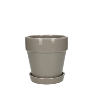 4A Keramiek Santi pot+schotel d13*13.5cm ( x 6 )