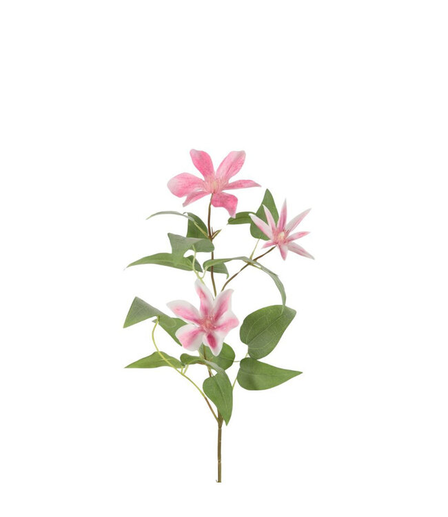 Fleurs artificielles Clematis rose | Longueur 86 centimètres | Commande de 4 pièces